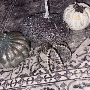 Decorative Glitter Pumpkins Set